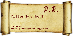 Pilter Róbert névjegykártya
